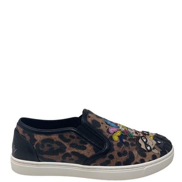 Rare New Dolce & Gabbana Leather Leopard #DGFamily Y2K Slip On Loafers Sneakers - Picture 5 of 16